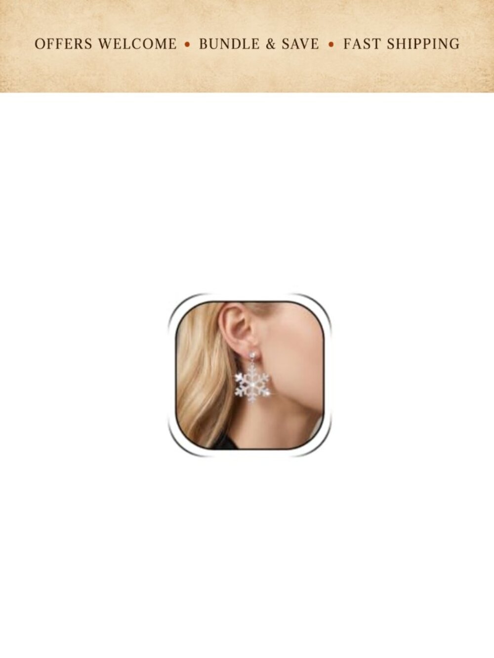 Christmas Snowflake Crystal Drop Dangle Earrings Holiday Party Jewelry Gift